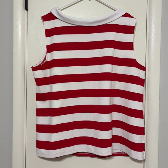 Talbots Women's Plus Red/White Nautical Stripe Sleeveless Shirt Top Tank 3X - Picture 4 of 9